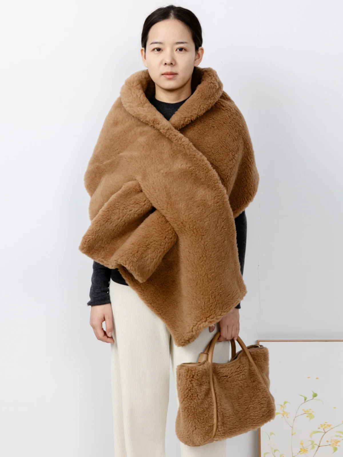 Echarpe-en-laine-d'alpaga-pour-femme-nouvelle-collection-couleur-unie-epaisse-protection-contre-le-froid-hivernal-style-teddy-bear-ne-warmer-oulder-awl