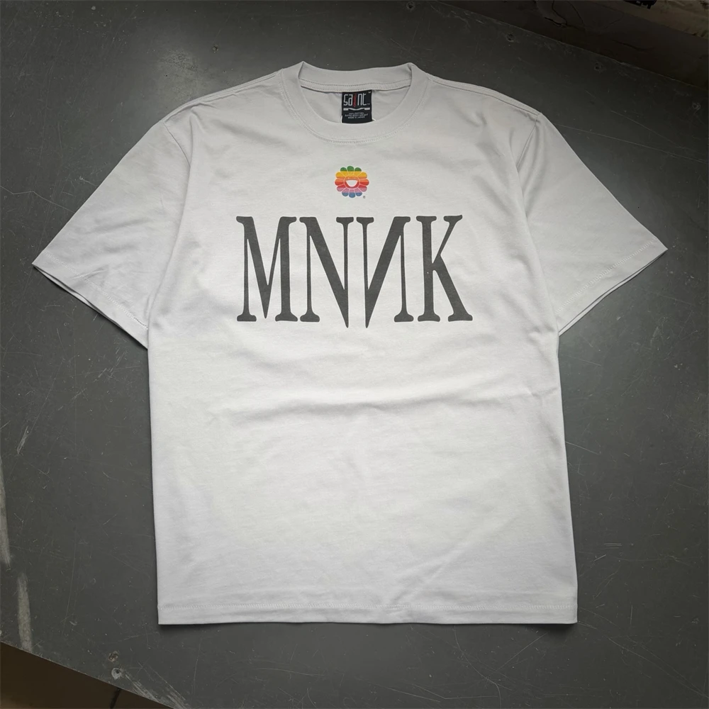 Summer Saint Classic Washed Vintage Simple Letter Printed Cotton High Street Short Sleeve Casual Loose Oversize Men T-shirt
