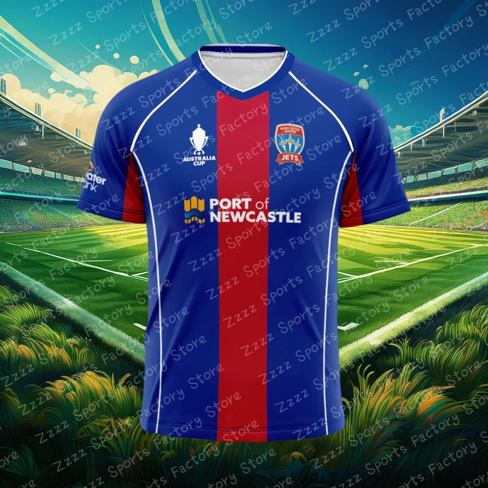 24/25 Australia Newcastle Jets Home/Away Football Jersey Adult Kids Soccer Training Summer Clothing Short Sleeve Men's T Shirt