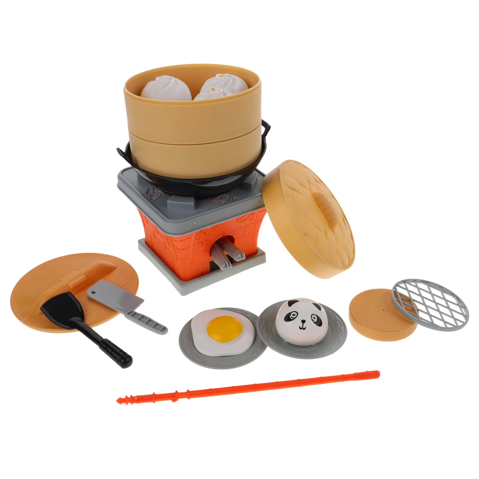 

Mini Kitchen Stove Set Steamer Kids Play Accessories Pretend Cookware Model Toys Child