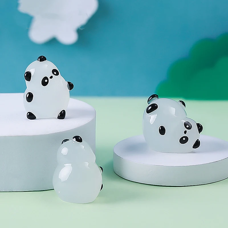 1 SZTUK Świecąca Ozdoba Panda Świecące W Ciemności Akcesoria Mini Figurki Miniaturowa Panda