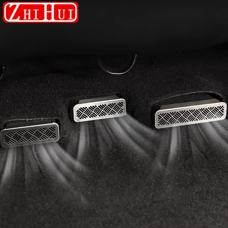 

For CHERY Tiggo 9 Tiggo 8L 2024 2025 Car Styling Rear Row Seat Air Outlet Cover Stainless Steel Protective Shield Accessories