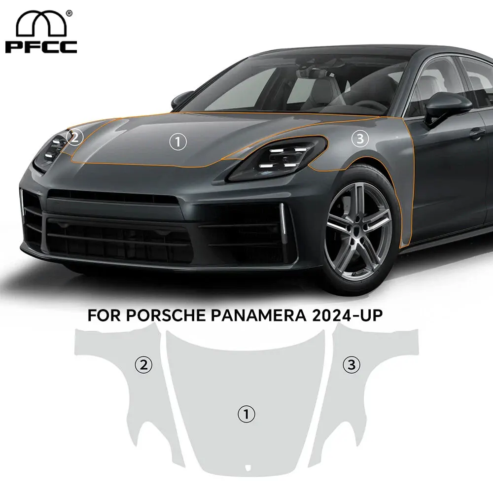

For Porsche Panamera 2024-UP Hood Fender Precut Paint Protection Film Clear PPF Anti Scratch Accessories Transparent Sticker Set