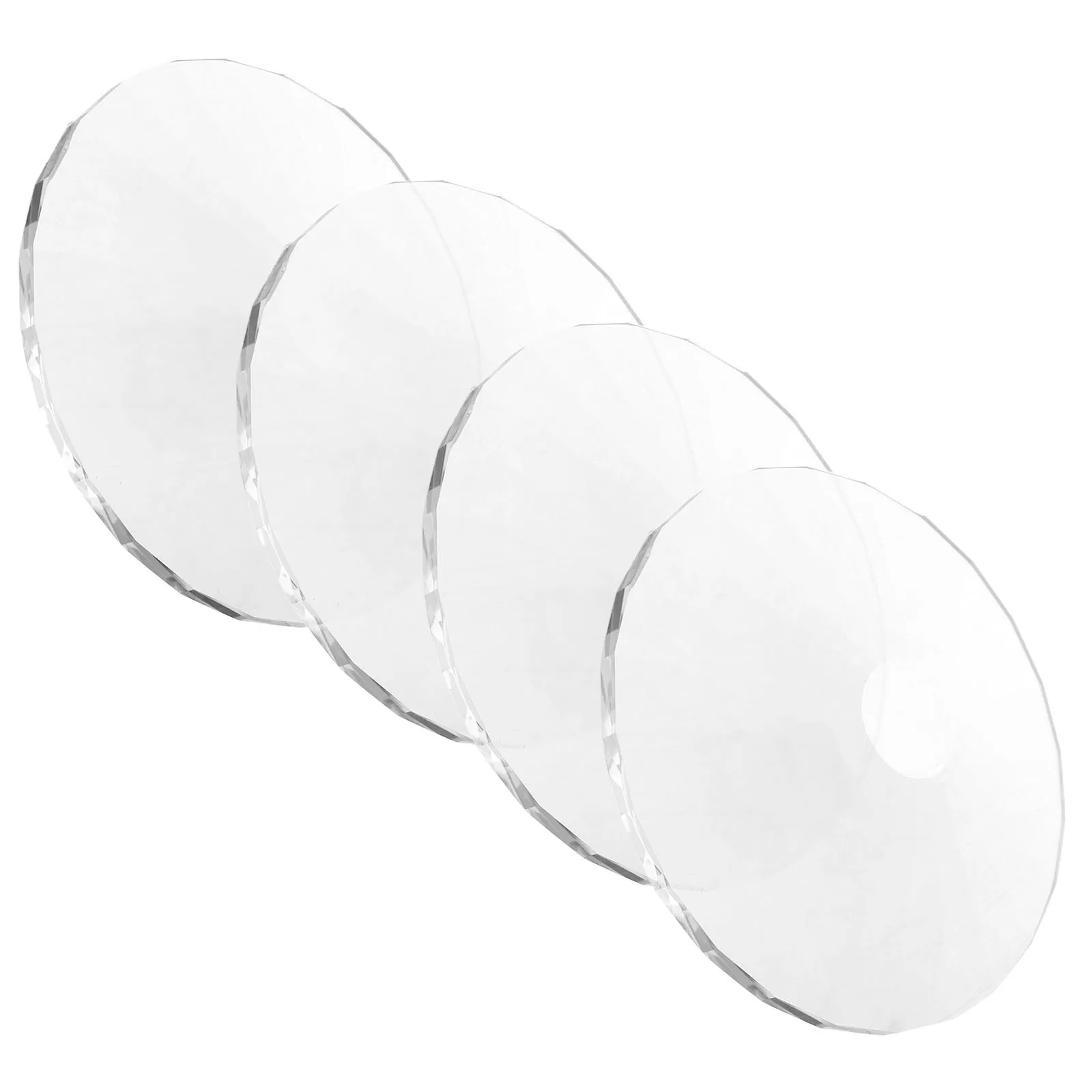 

4Pcs Crystal Wine Glass Base: Elegant Round Stemware Foot Replacement for Enhanced Stability in Dining Or Party Settings - Glass