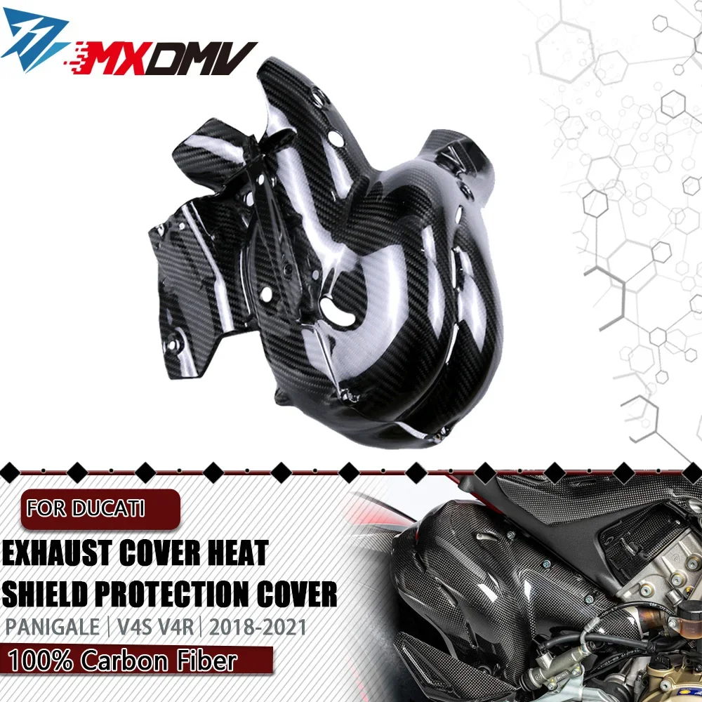 

Для DUCATI Panigale V4 V4S Streetfighter V4 V4S 2018-2020, карбоновая крышка выхлопной системы, теплозащитный экран, обтекатель (только EURO 4)