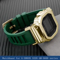 Rubber wristband for Casio G-SHOCK 3229 GM-5600 series modified fluororubber waterproof watch strap accessories men's bracelet