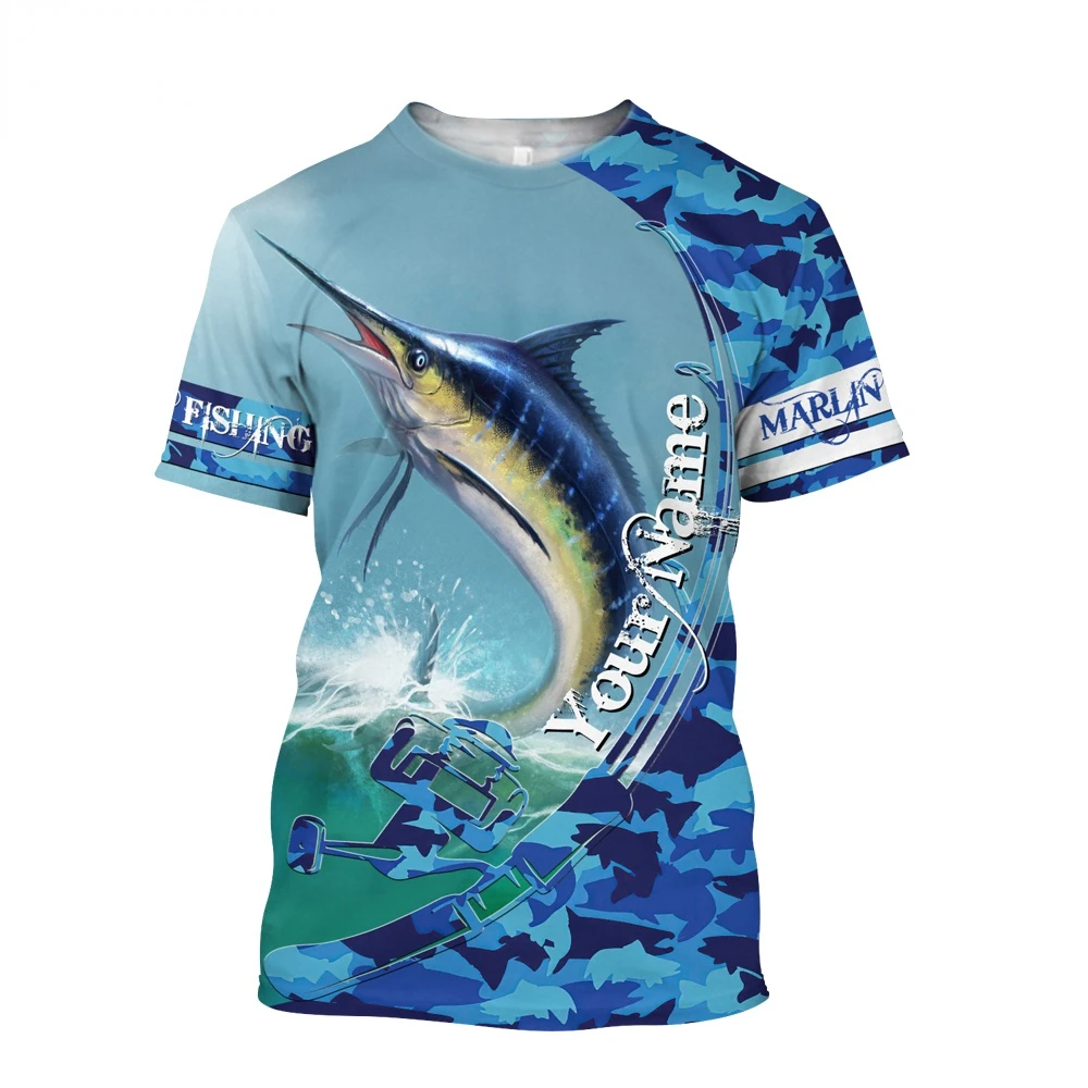 Custom Name Send Men Fashionable Cool Tuna T Shirts Men's Summer Fishing Camo 3D Printed Shirts Short