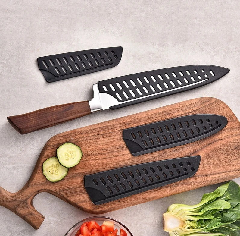 3.5/5/6/7/8 Inch Kitchen Knife Sheath Black Plastic Knife Covers Knife Blade Protector Cover Edge Guards Case Kitchen Accessorie