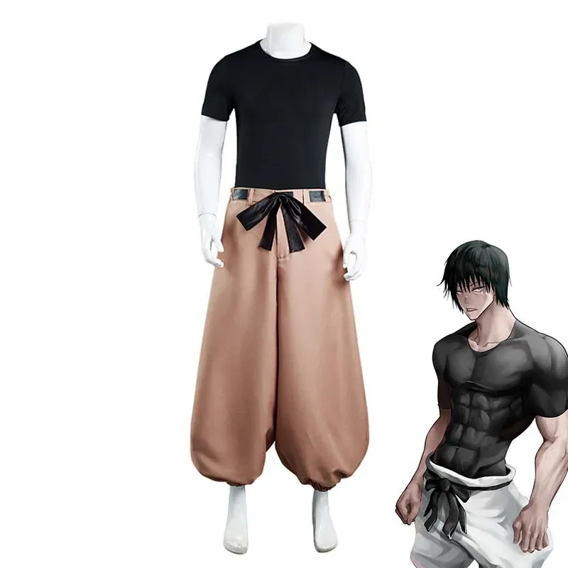 Ensembles de olympiques Cosplay Anime pour hommes, Fushigflats Toji, uniforme Toji, haut et pantalon imbibés, Jujutsu Kaimmer, habillage d'Halloween, fête