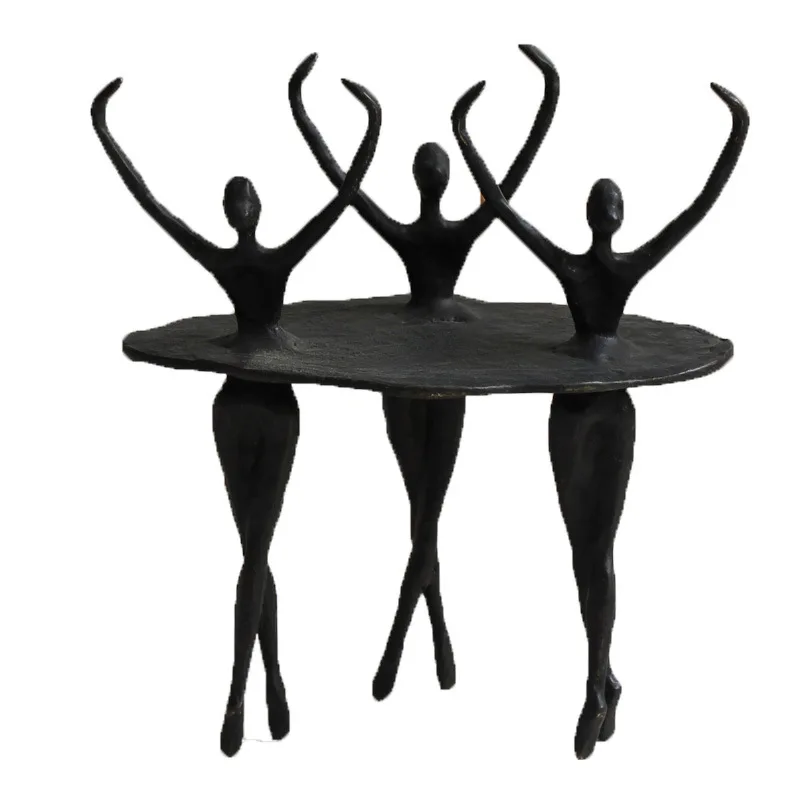 European Cast iron crafts water ballet tabletop figure dancing home living room décor study bar ornaments commemorative gift