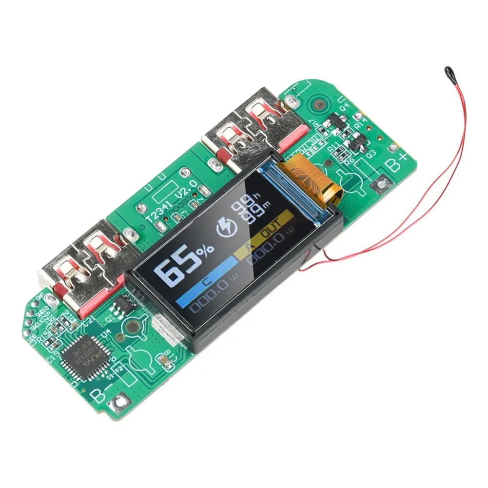 Real-time Battery Monitoring Display Power Bank PCB USB Step-down TFT Color Screen Display Board-less Protection Design