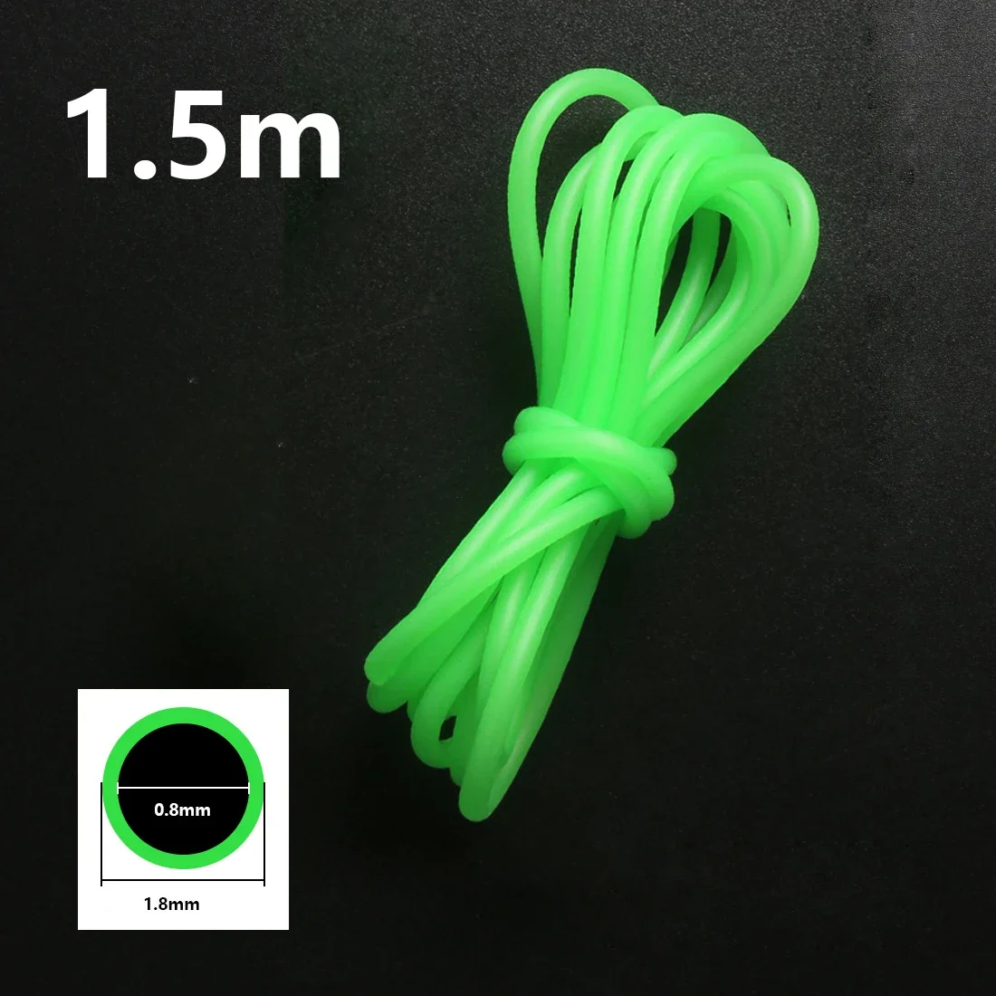 1/1.5m Fishing Night Luminous Tube Green Soft Silicone Fishing Sleeves Fishing Rig Hook Line Glow Pipe Light Tackle