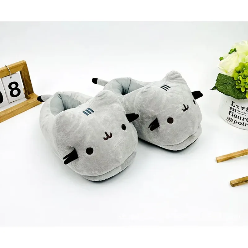 Cute Slippers Cartoon Cat Slippers Indoor Home Warmth Fall & Winter Plush Cotton Shoes Cotton Slippers for Men Household shoes