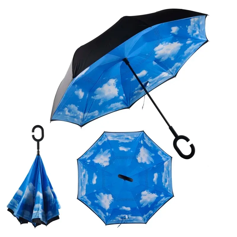 

Thickened black parasol umbrella Umbrella Boutique Innovative Reverse Umbrella Double-layer Sun Umbrella
