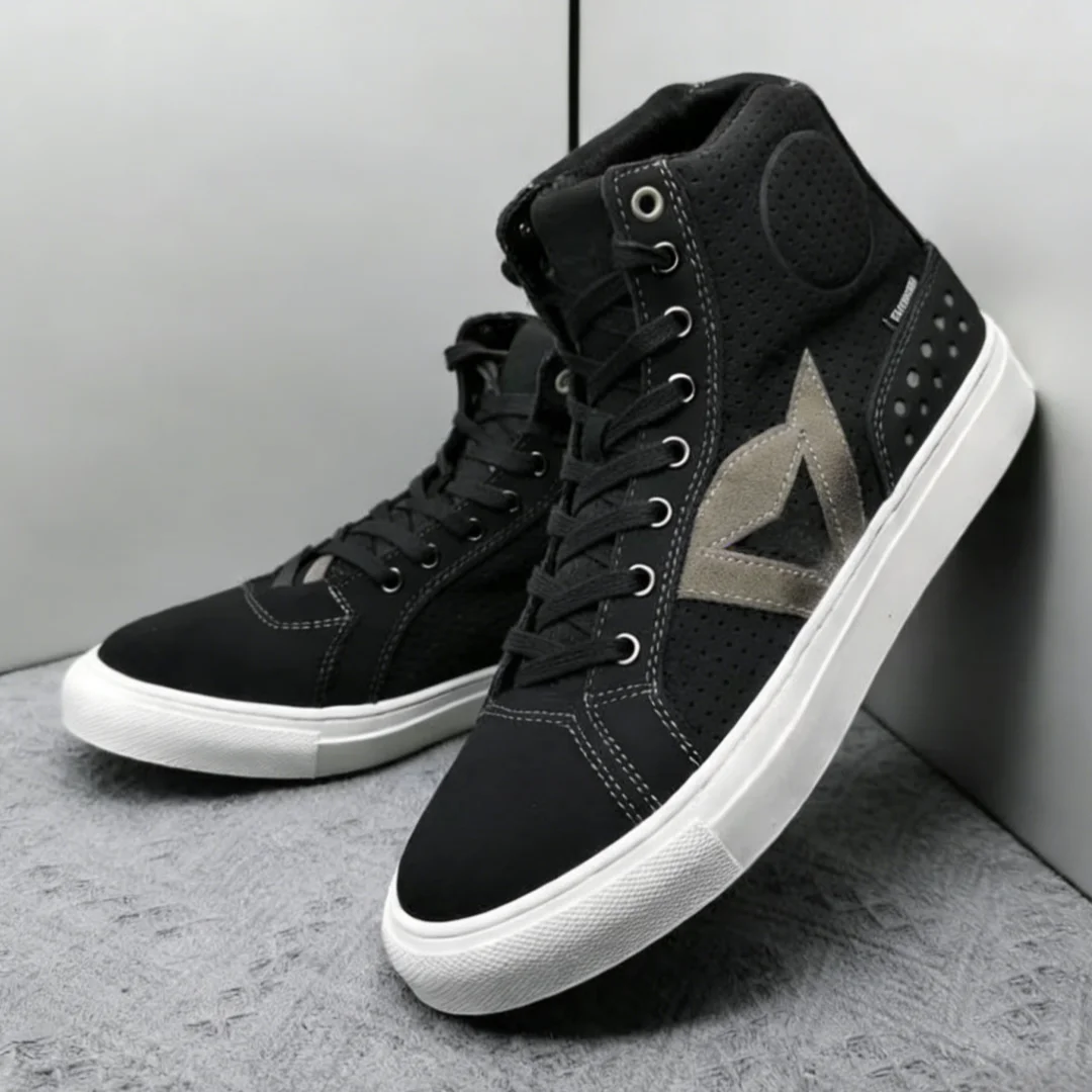 

Брендовые летние кожаные мотоботы для мужчин: дышащие повседневные кроссовки для езды на мотоцикле со скидкой