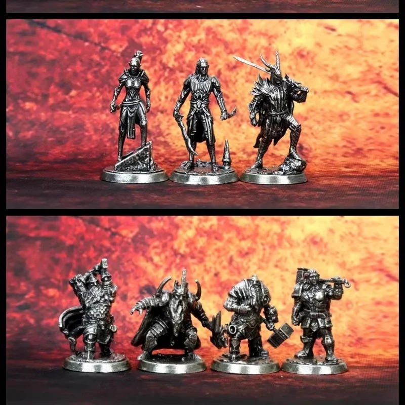 

Fantasy Metal Miniatures Holy Light Vs Shadow Undead Tabletop Game Pieces Paintable Collectible Figurines RPG Decor