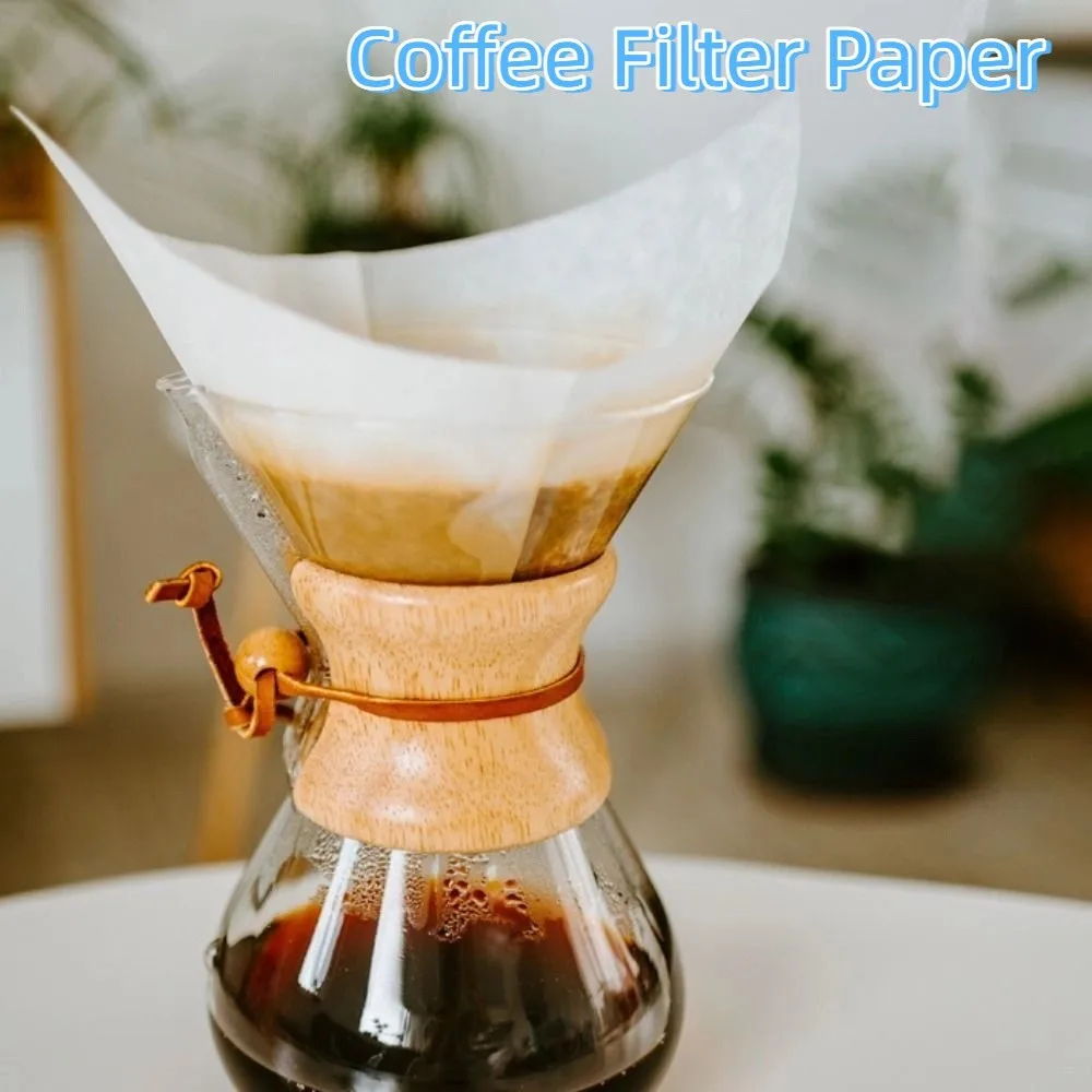 

40pcs Disposable Square Coffee Filters Paper Foldable Thickened Coffee Dripper Paper Wood Pulp Unbleached Coffee Maker Paper