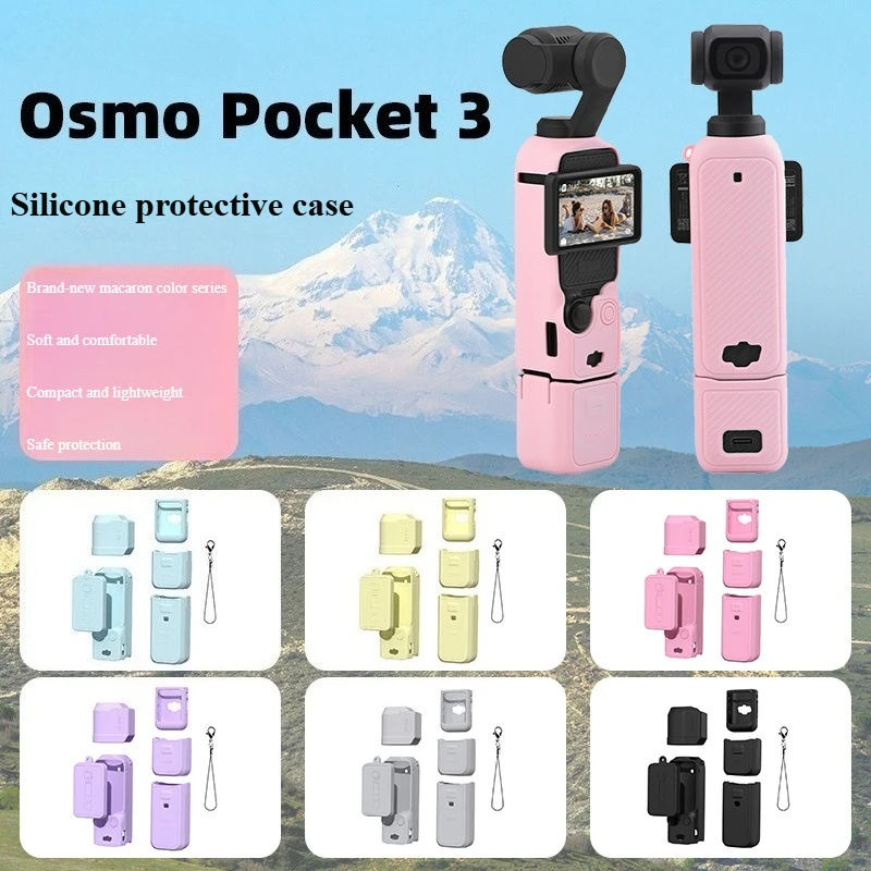 

For DJI OSMO Pocket 3 Silicone Case Protective Cover Anti-Scratch Lens Cap Protector For Pocket3 Case Camera Shell Accessories
