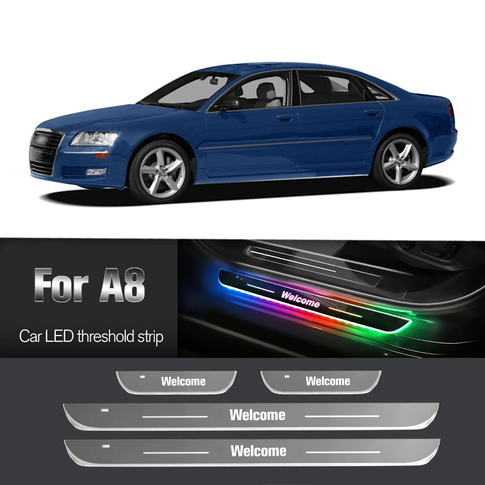 

Car Door Sill Light For Audi A8 D3 D4 4E 4H 2002-2018 2018 2019 Customized Logo LED Welcome Threshold Pedal Lamp Accessories