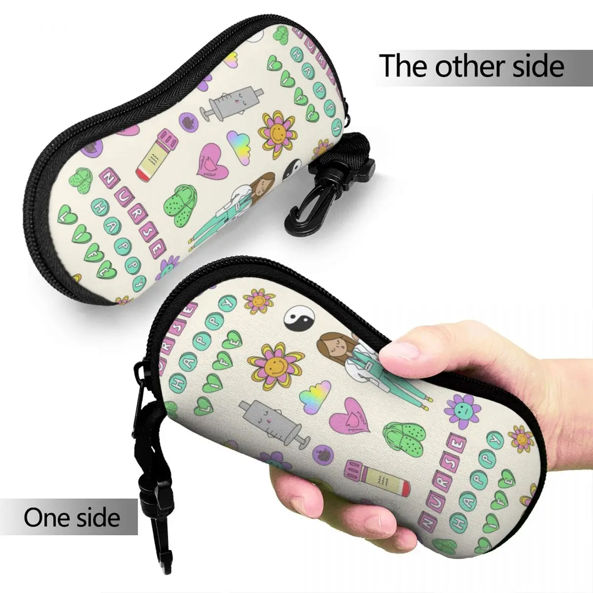 Enfermera En Apuros Nurse Medical Doctor Glasses Case Lightweight Zipper Glasses Storage Box Ins Eye Contacts Case