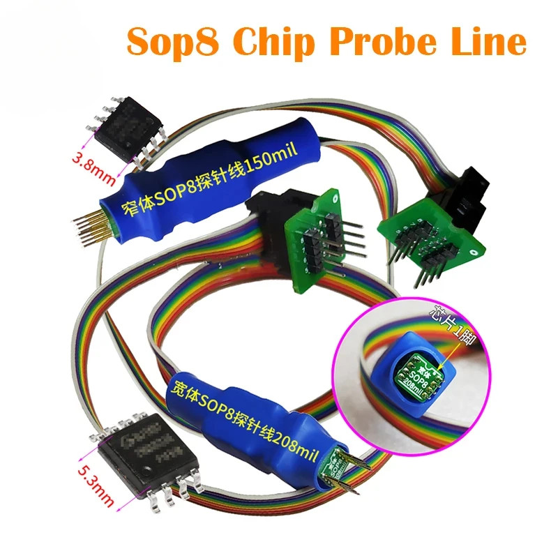 SOIC8 SOP8 Test Clip Probe Line for EEPROM 93CXX/25CXX/24CXX Circuit Programming on USB Programmer TL866 RT809F RT809H CH341A