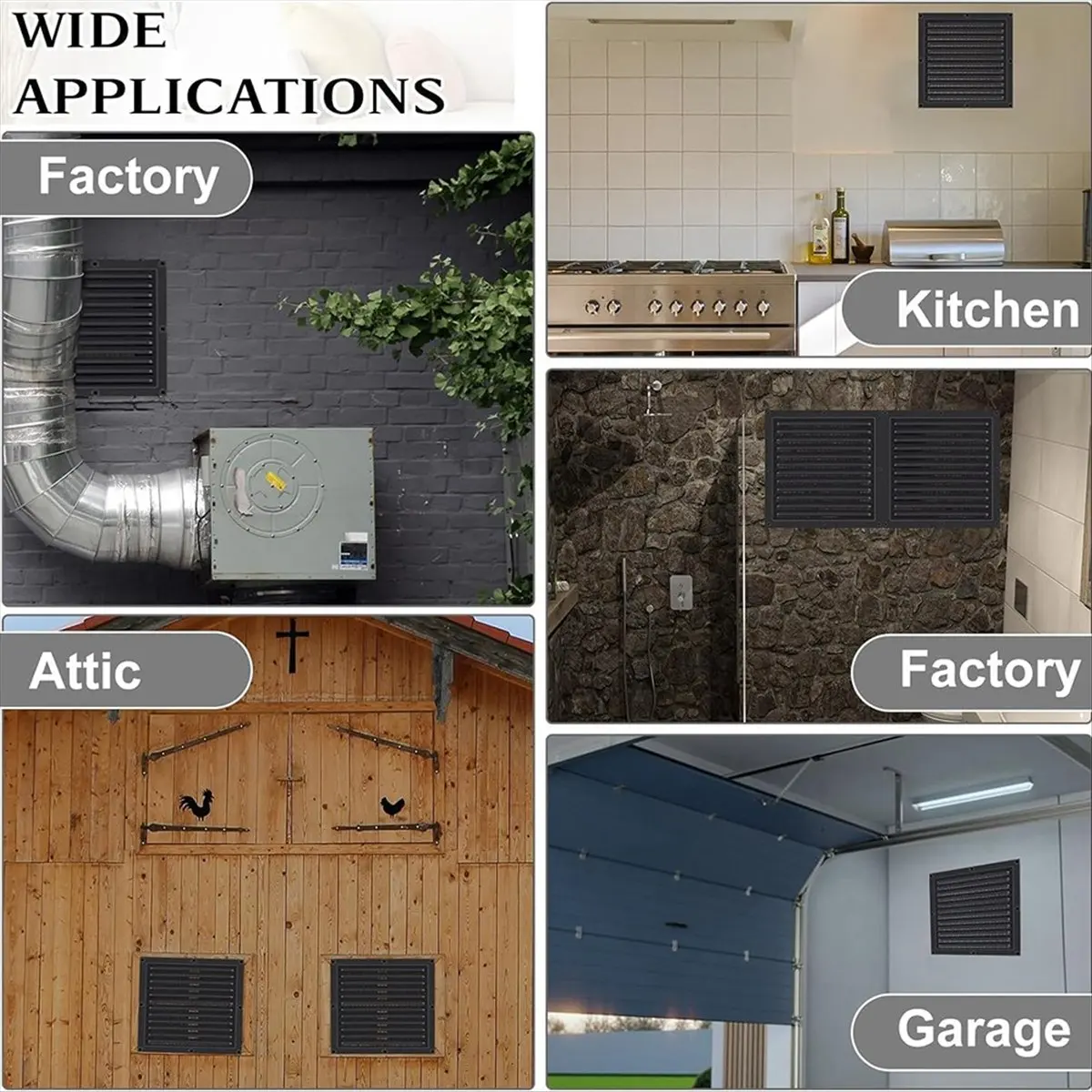 DT836 TRENDY~2 Pcs Attic Vent 10In X 10In Shed Vents Gable Vents for Houses Wall Vent with Screen Vent Covers for Home Garage At