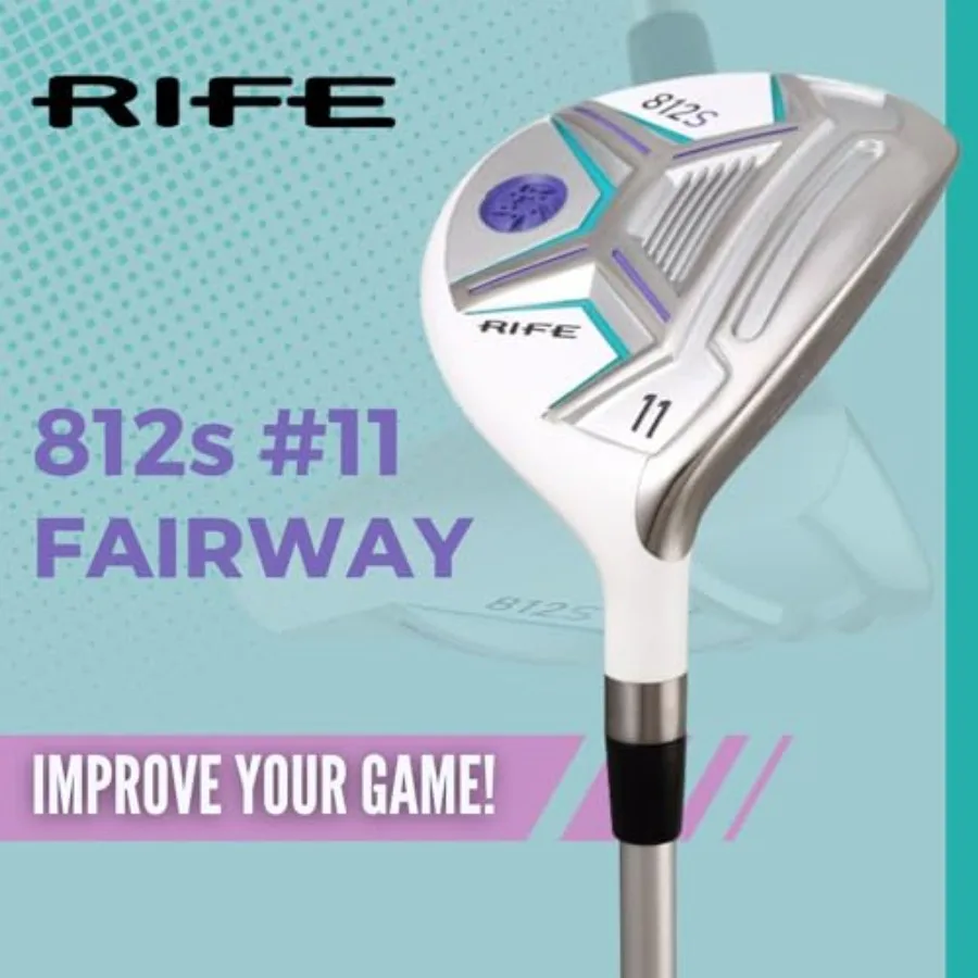 نادي الجولف النسائي Rife 812s Offset Golf 11 Wood Golf Club اليد اليمنى Premium Ultra Forgiving Ladies Flex Graphite Shaft مع Tour Velve