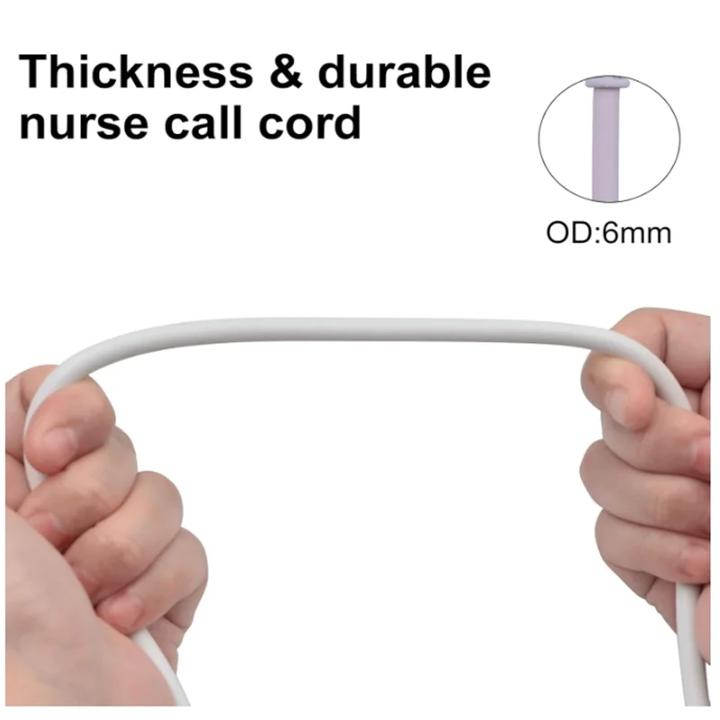 For Nurse Station Universal Replacement Call Cord, Nurse Call Cord RJ11 6P4C Telephone Plug Connector Cable with Bed Sheet Clip