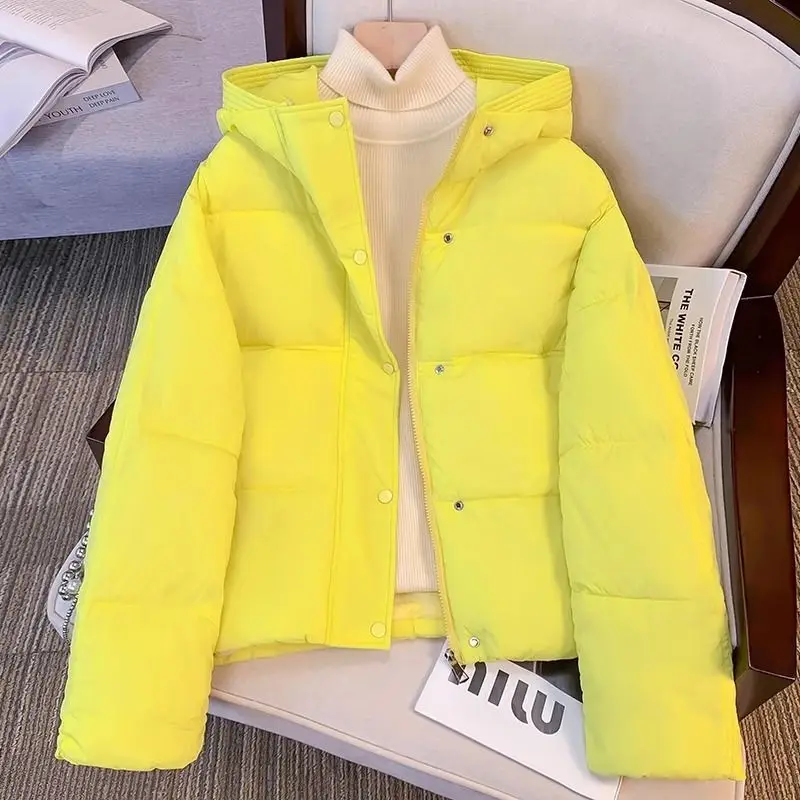 2026 Winter New Cotton-padded Jacket Women Korean Fashion Down Parkas Coat Female Short Overwear Joker Padded Bread Outcoat Tops