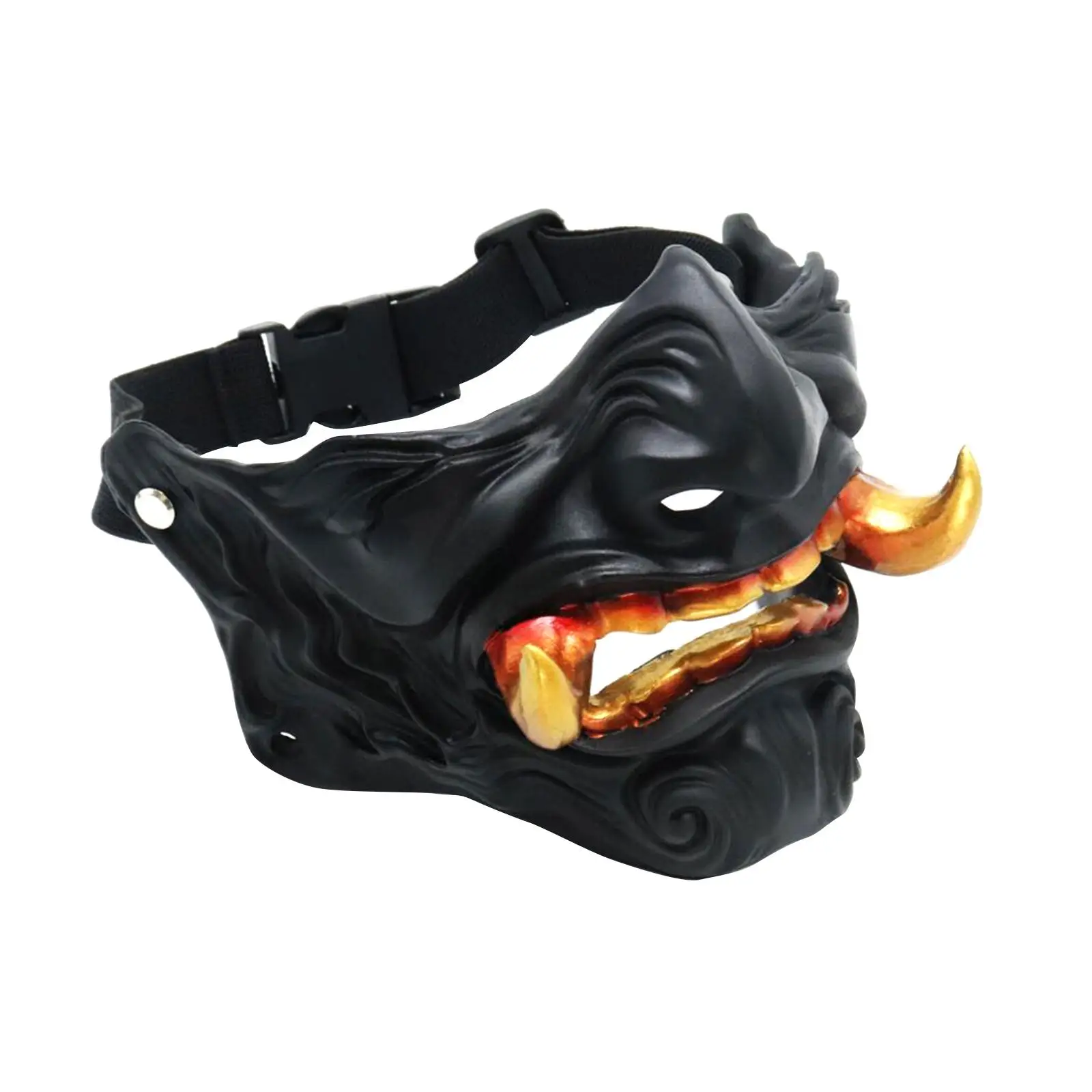 Samurai Mask Costume Scary Head Mask Decorative Roles Play Props Mask