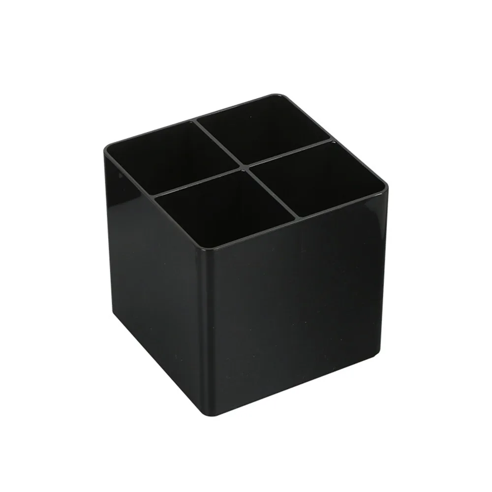 Simple Plastic Makeup Brush Holder Black Desktop Organizer Pen Container School Office
