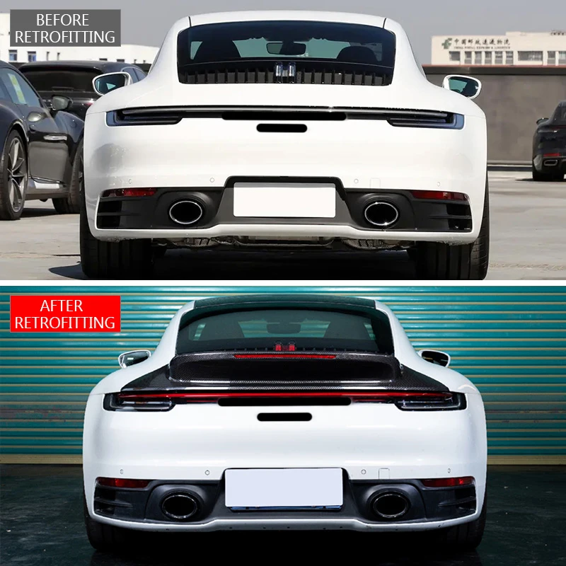 Kit de carrosserie de Modification de voiture, becquet de voiture, aile arrière fixe, aileron arrière en Fiber de carbone pour PAG 911 2020 – 2024 992
