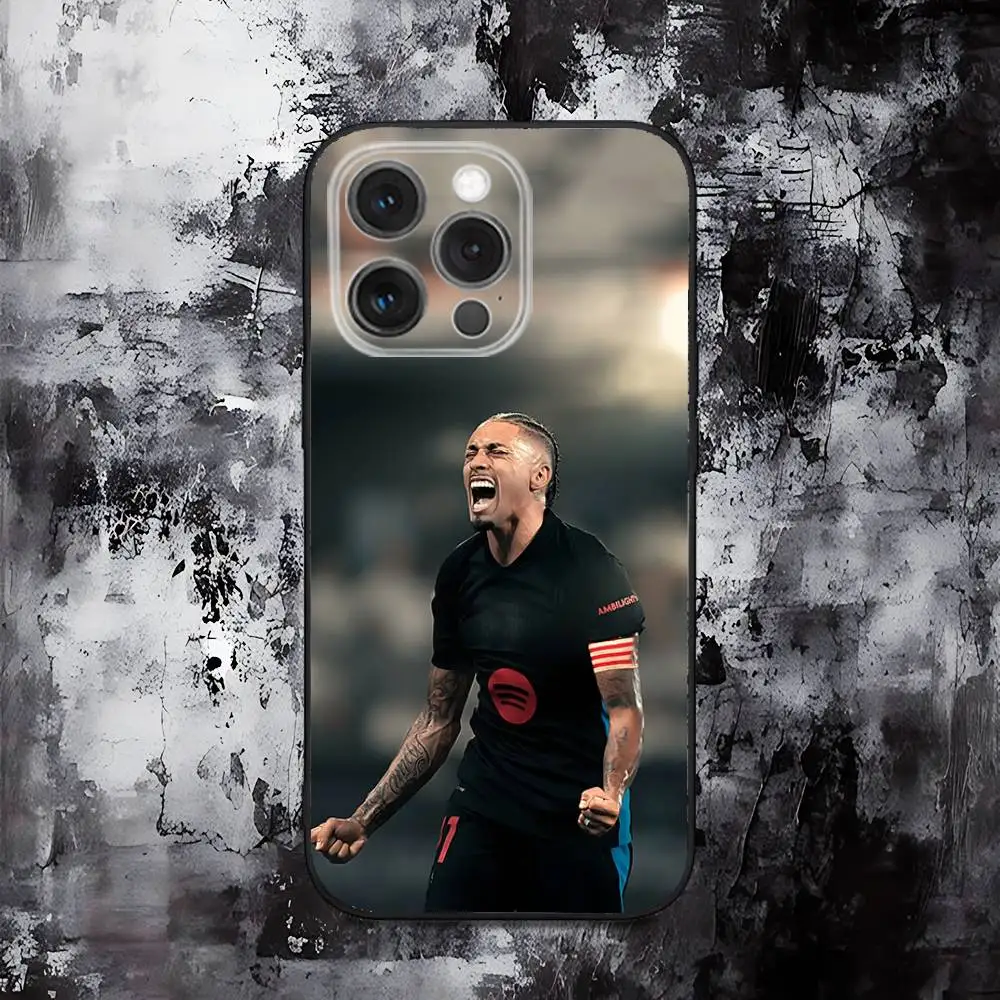 Brazil R-Raphinhas 11 Football Phone Case For iPhone 16,15,14,13,12,11,Pro,Max,Plus,X,XS,SE,E,Mini,Soft Silicone Black Case