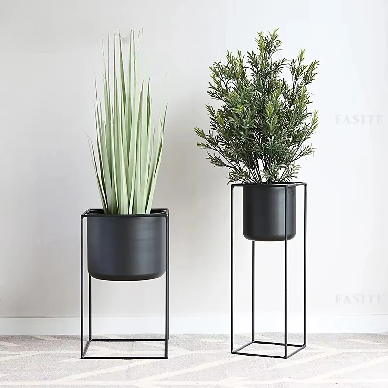 북유럽 단철 식물 랙 단층 거실 실내 발코니 간단한 녹색 식물 대형 냄비 스칸디나비아 꽃 랙