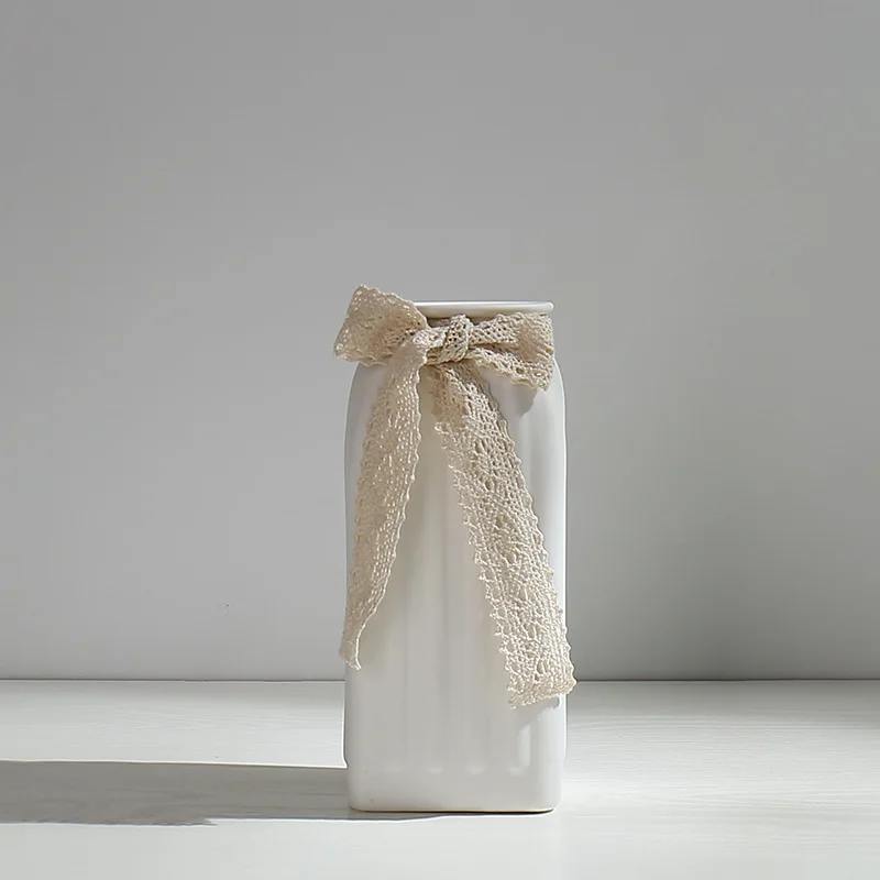 White Fresh Dried Flower Vase Ceramic Hydroponic Flower Arrangement Device Starry Sky Living Room Modern Ornament Decor