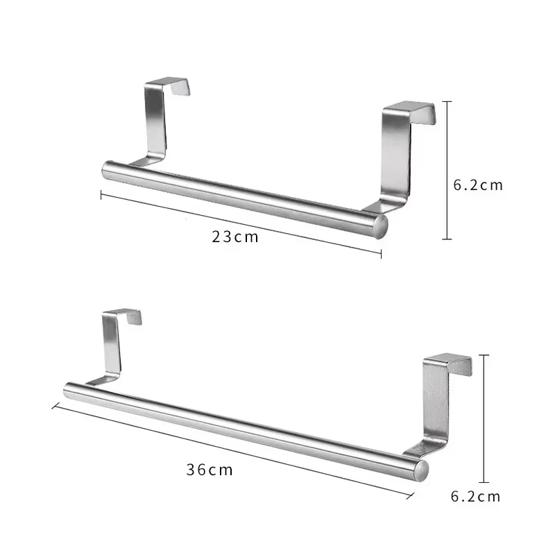 Stainless Steel Towel Rack Bathroom Towel Holder Wall Mounted Towel Bar Stand Kitchen Cabinet Door Hanging Organizer Shelf