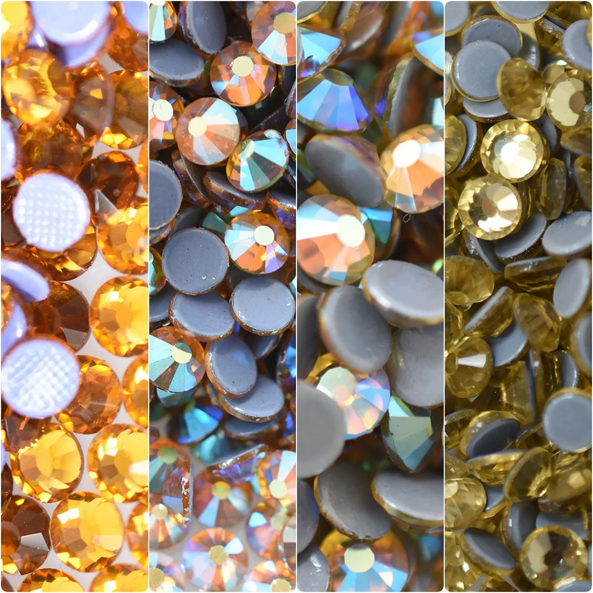 SS16 SS20 Glass Hotfix Crystal Topaz Jonquil Yellow Flatback Rhinestones DIY Glitter Supplies Wedding Dress Diamond Accessories