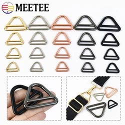 2/5Pcs Meetee 25-50mm Metal Tri-Glide Triangle Buckle Bag Strap Belt Clasp Buckles Webbing Dog Collar Connect Ring Hook Accessor