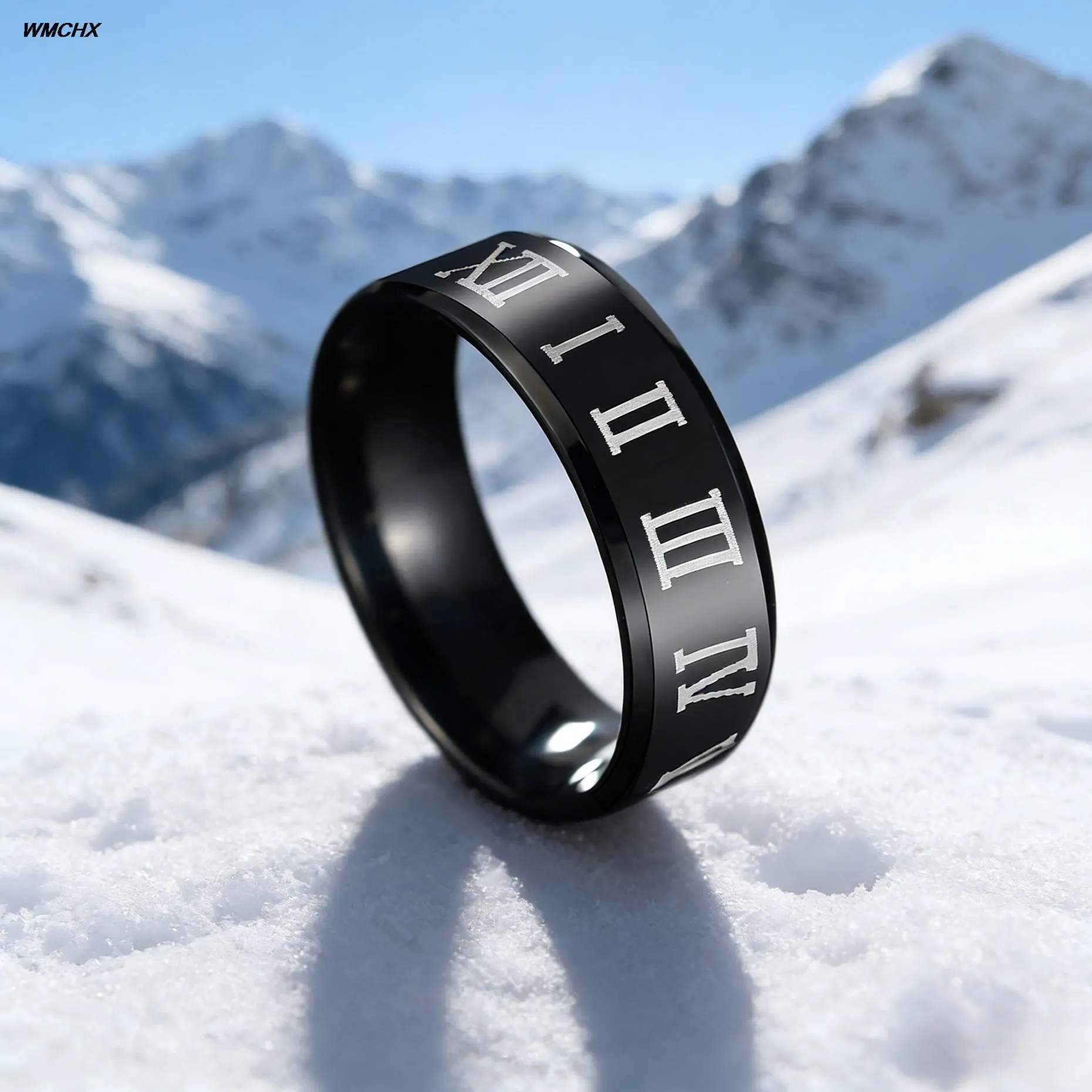 Trendy Classic Simple Stainless Steel Roman Digital Men Women Ring Cool Punk High Quality Jewelry Banquet Party Gifts