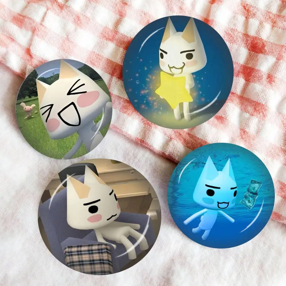 

Милая аниме-фигурка кошки Каваи Торо Иноуэ, значок-брошь ручной работы из жести для рюкзака, одежды, украшение на грудь, подарки