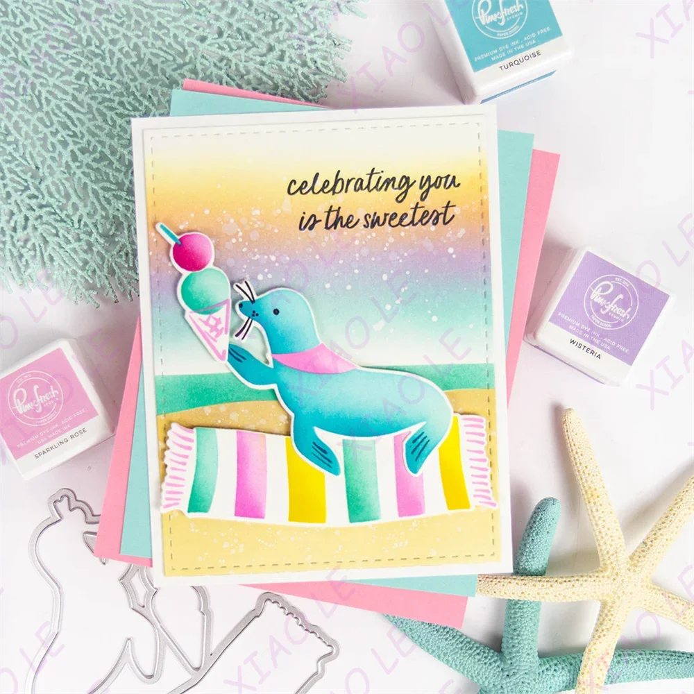 Sweet Scoops Sweet Safari New Metal Cutting Dies Stamps Stencil Hot Foil Scrapbook Embossing Template DIY Greeting Card