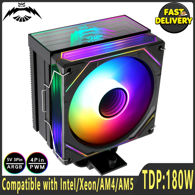 

Extreme Cooling CPU Cooler 120mm Fan Black/White 4 Heat Pipe 4pin/PWM Compatible LGA1700 1200 115x 2011 2066 x79 x99 E5 AM4 AM5