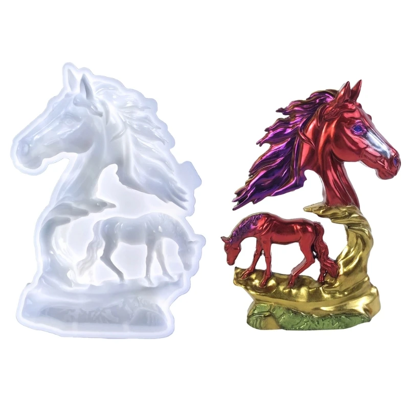 Molde silicona para escultura caballo, adorno personalizado, decoración hecha a mano