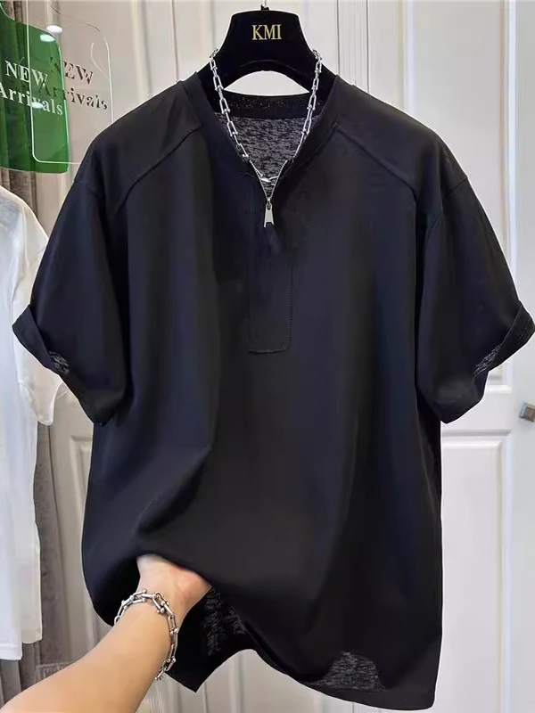 

plus Size 300 Pou Simple f Zip ort Sve T-irt Men Women Summer Thin Loose Faionable Versatile Top Breathable Yo...