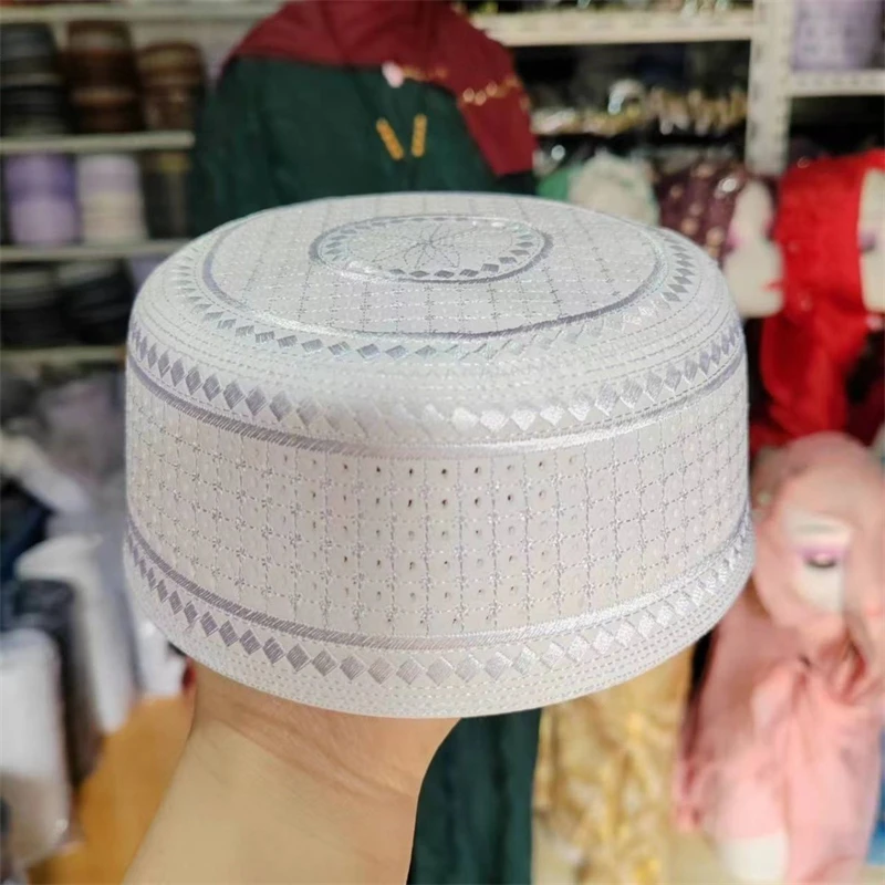 Gorros musulmanes para hombres, sombrero de oración, Kufi, Kippah islámico, Hijab, Arabia Saudita, turbante judío, fiesta bordada, envío gratis