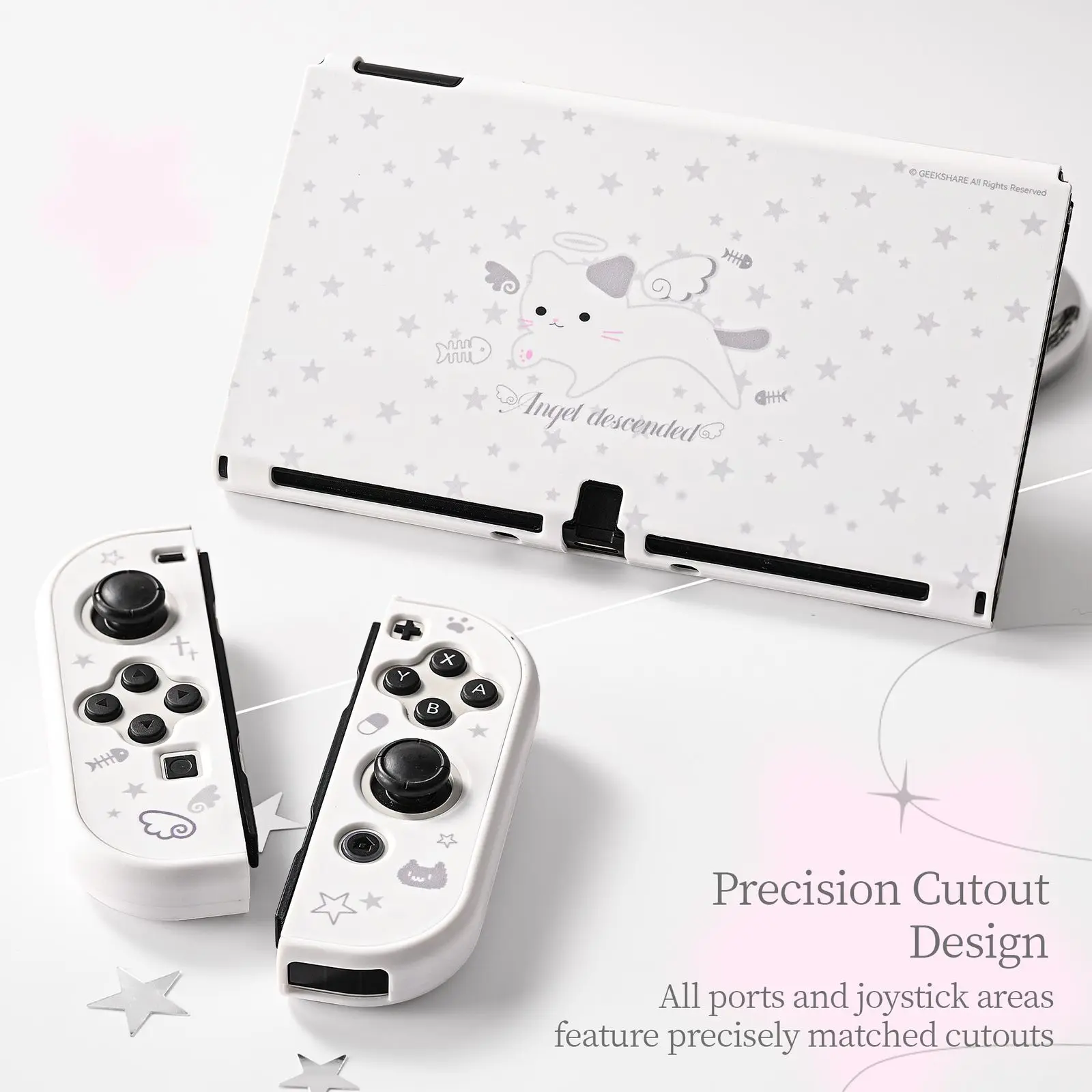 Etui ochronne GeekShare Slim kompatybilne z Switch 2-2025, twarda obudowa do Switch OLED, Angel Descended — zdjęcie produktu 2