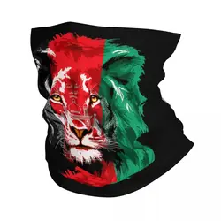 Afghanistan Flag Lion Bandana Winter Neck Warmer Men Windproof Wrap Face Scarf for Ski Gaiter Headband