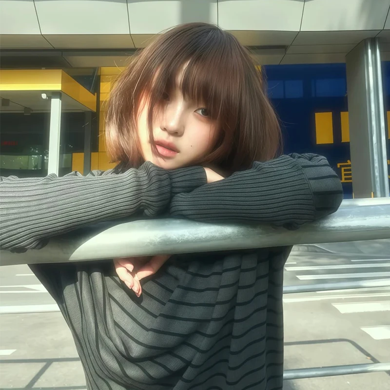 Genayooa Japanese 2000s Sweater Women Striped Knit Pullover Batwing Sleeve Streetwear Y2k Vintage Tops Turtleneck Sweaters