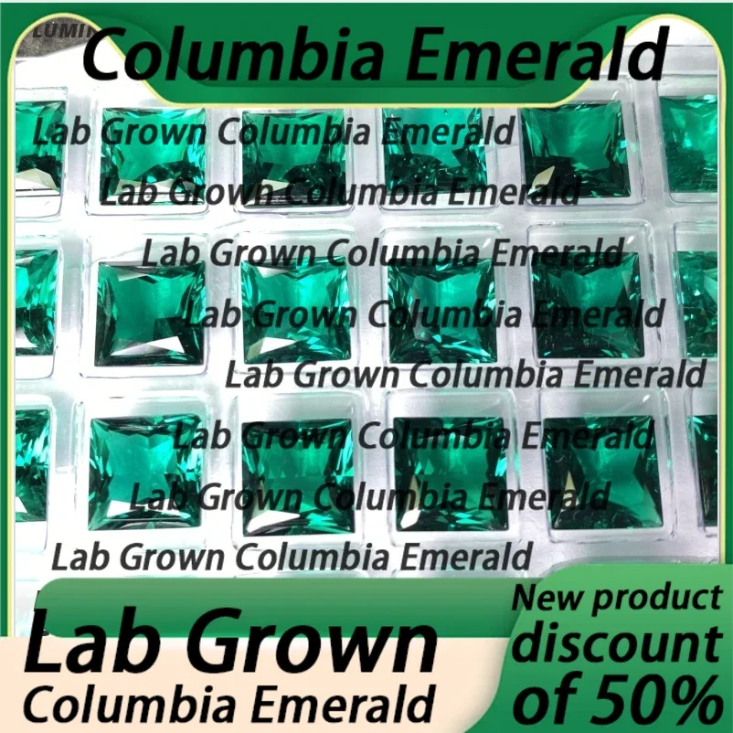 

Lab Grown Columbia Emerald Princess Cut Hydrothermal For Jewelry Setting&Custom Design Natural Colour Selectable AGL Certificate