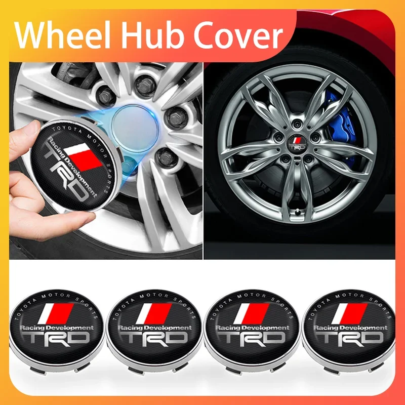 4 قطعة 60 مللي متر سيارة عجلة غطاء محور مركزي غطاء حافة شعار ملصقات ل تويوتا TRD Autocollant Pegatina RAV4 أفينسيس يارس اكسسوارات
